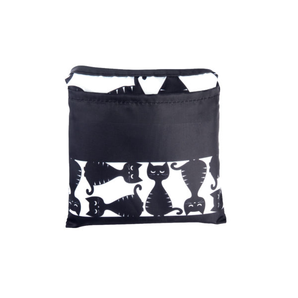 SHB413 - shoppingbag - katt - katter - rolig - fin - smart - klimatsmart - miljö - svart - vit - kamixa.se - pluto design