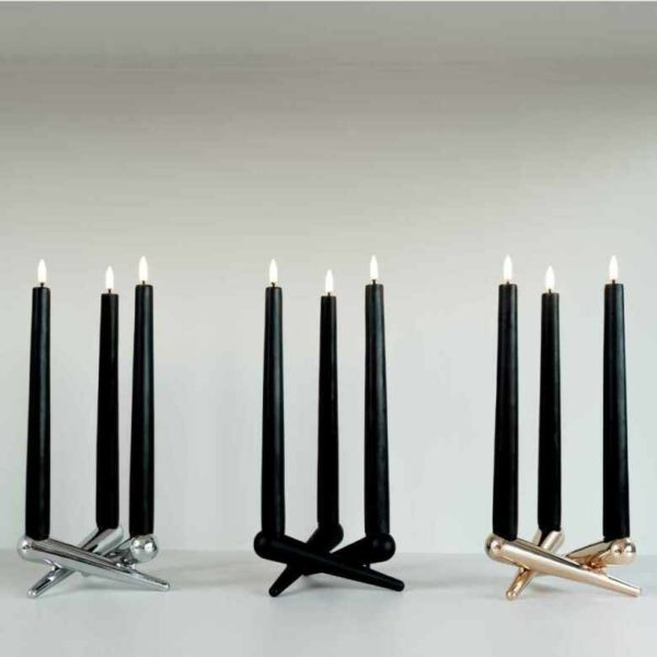 Bonfire - ljusstake - krom - svart - roséguld - kronljus - present - design - fin - flera delar