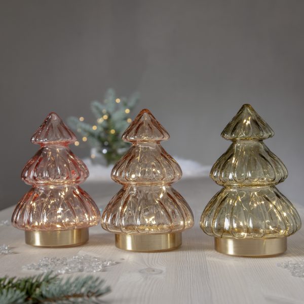 460-33 - 460-34 - 460-35 - Julgran - glas - lykta - beige - grön - rosa - juldekoration - beslyning - present - julklapp - Star trading - Kamixa.se