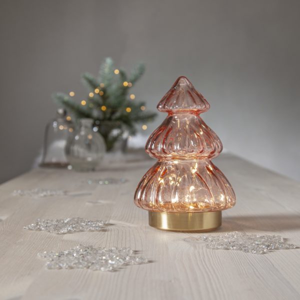 460-33 - 460-34 - 460-35 - Julgran - glas - lykta - beige - grön - rosa - juldekoration - beslyning - present - julklapp - Star trading - Kamixa.se