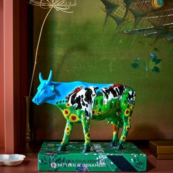 46336 - Cow - barn - cowparade - present - rolig - blå - grön - samlare - West Hartford 2003 - Mary Beth Whalen - kamixa.se