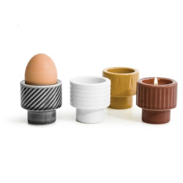 17394150180683 - 5018068 - äggkopp - ägg - sagaform - frukost - kan användas med värmeljus också - glaserat stengods - påskservering -