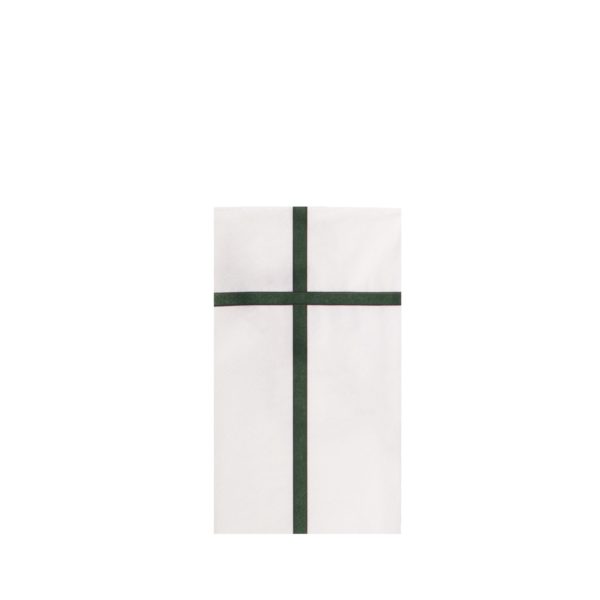 Servett - Rosett - Vit/grön – Storefactory - Mått: 11 x 2 x 21 cm - Vikt: 0,04