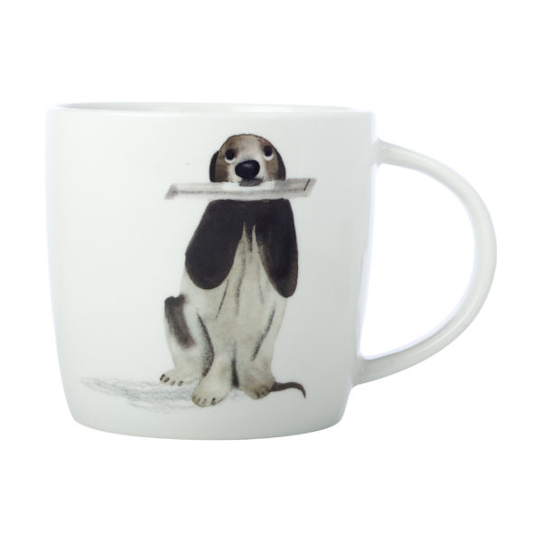 DX1064 - beagle - hund - rolig - present - kaffe - te - porslin - kamixa.se - frukost - furry friends
