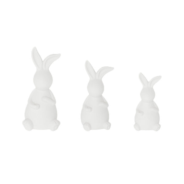 916115 - 916116 - 916117 - EMILIA - dekoration - hare - kanin - keramik - vit - högtider - pynt - fin - söt - present - påskägg