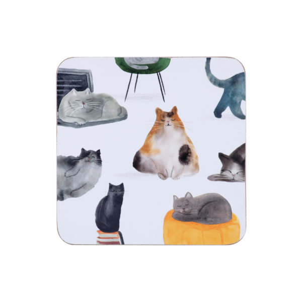 GI0324 - glasunderlägg - katt - Maxwell&Williams - kamixa.se - Cats - coaster - 4-pack