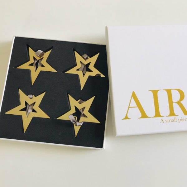 93888 - AIRies - Julgranshängen - Dekoration - Stjärnor - Guld