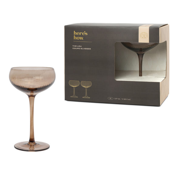 Glas Coupe The Lou- Set om 2- Rökgrå - HHC105EU - 840214816697 - - drinkar - servering - kamixa.se - middag - cocktail - Here´s How - farsdag - morsdag - julklapp