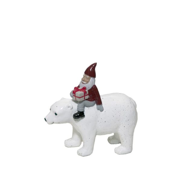 1306 - Tomte på isbjörn - 12,2*4,7*12 cm