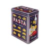 Pasta variety - plåtburk - gul - blå - röd - förvaring - köket - bromma kortförlag
