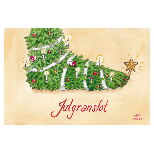 20JUL - julgransfot - vykort - julkort - roligt - gåva - julklapp - julgran - maria - bokstavligt målat - kamixa.se