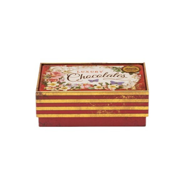 EGB8897 - plåtask - röd - choklad - praliner - present - fin - retro