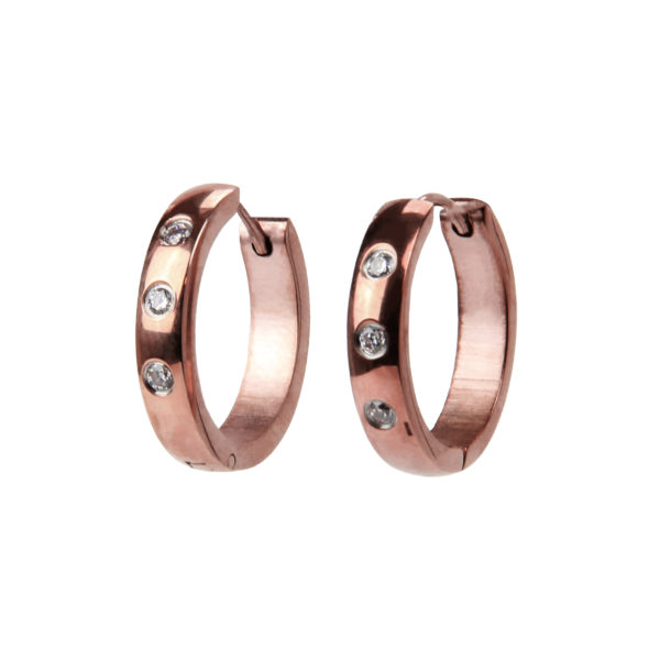 coal smycken - claire - örhängen - roséguld - ringar - cubic zirconia - stål - accessoarer
