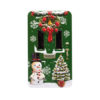 0011666 - plåtburk - grön - dörr - door - snögubbe - snowman - förvaring - godisburk - kakburk