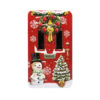 001165 - plåtburk - röd - snögubbe - dörr - door - snowman - förvaring - jul - julgodis - kakor