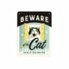 26208-platskylt-beware-cat-15x20-nostalgicartmerchandise-retroplåtskylt-kattskylt