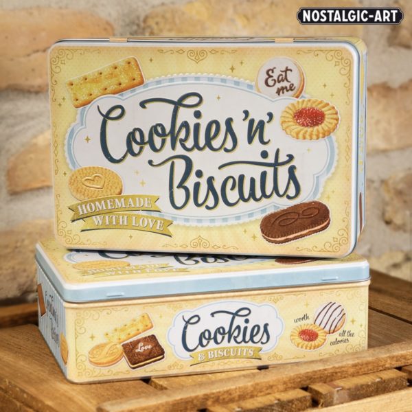 Plåtburk - Cookies n Biscuits - bromma kortförlag - förvaring - kakor - te - kaffe - retro - köket - hemmet - servering