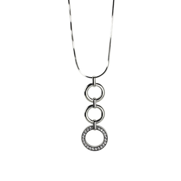 coal smycken - halsband - accessoar - silver - stål - cubic zirconia