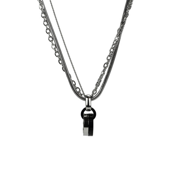 H1101094 - stephanie - coal smycken - halsband - stål - silver