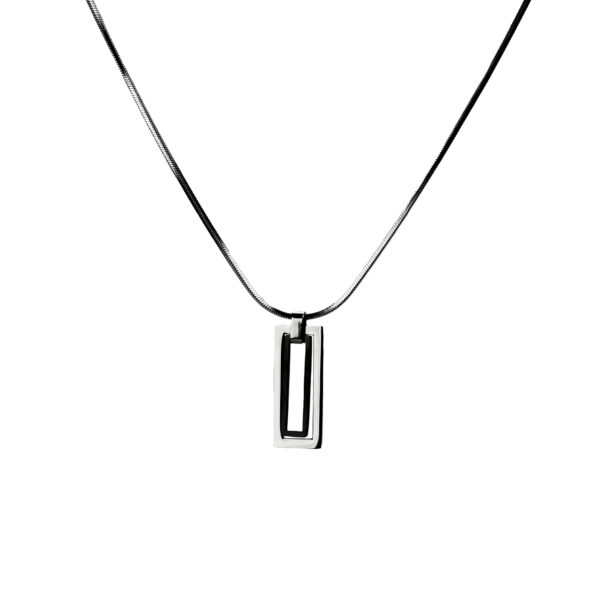 H1101083 - coal smycken - halsband - stål - silver - accessoar